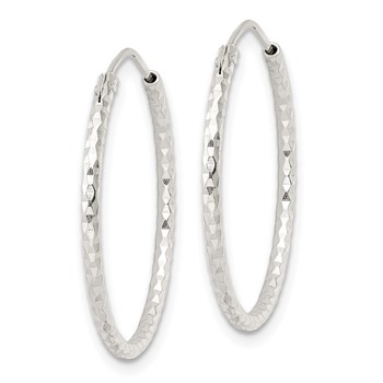 Sterling Silver Polished D/C Endless Hoop Earrings — alternate view