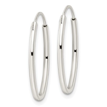 Sterling Silver Polished Endless Oval Hoop Earrings — alternate view