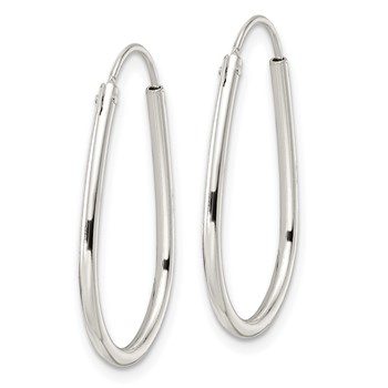 Sterling Silver Polished Endless Teardrop Hoop Earrings — alternate view