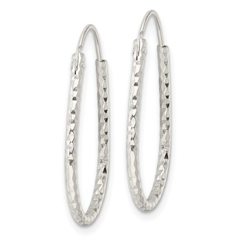 Sterling Silver Polished D/C Endless Hoop Earrings — alternate view