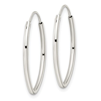 Sterling Silver Polished Endless Oval Hoop Earrings — alternate view