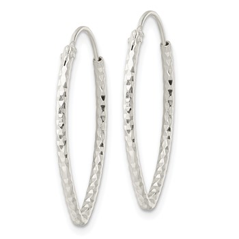 Sterling Silver Polished D/C Endless Hoop Earrings — alternate view