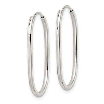 Sterling Silver Polished Endless Oblong Hoop Earrings — alternate view