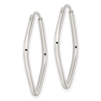 Sterling Silver Polished Endless Square Hoop Earrings — alternate view