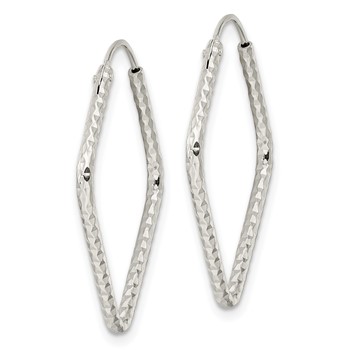 Sterling Silver Polished D/C Endless Hoop Earrings — alternate view