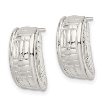 Sterling Silver Polished Jhoop Post Earrings — alternate view