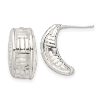 Sterling Silver Polished Jhoop Post Earrings