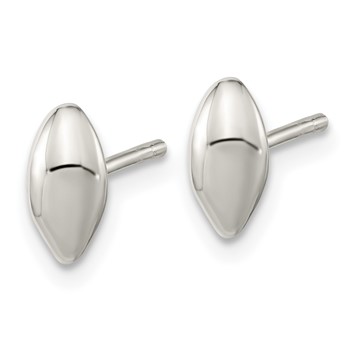Sterling Silver Polished Puffed Bead Post Earrings — alternate view