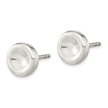 Sterling Silver Polished Puffed Circle Post Earrings — alternate view
