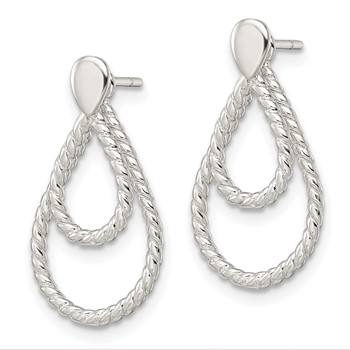 Sterling Silver w/2 Teardrop Jackets Button Post Earrings — alternate view