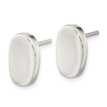 Sterling Silver Polished Oval Post Earrings — alternate view