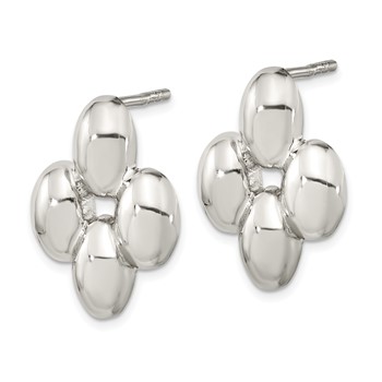 Sterling Silver Polished Puffed Post Earrings — alternate view