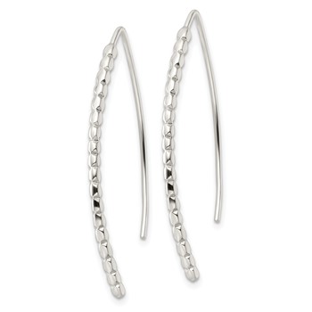 Sterling Silver Polished & Textured Threader Earrings — alternate view