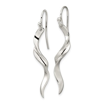 Sterling Silver Polished Twisted Dangle Earrings — alternate view