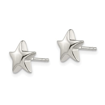 Sterling Silver Star Earrings — alternate view