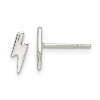 Sterling Silver Polished Tiny Lightning Post Earrings