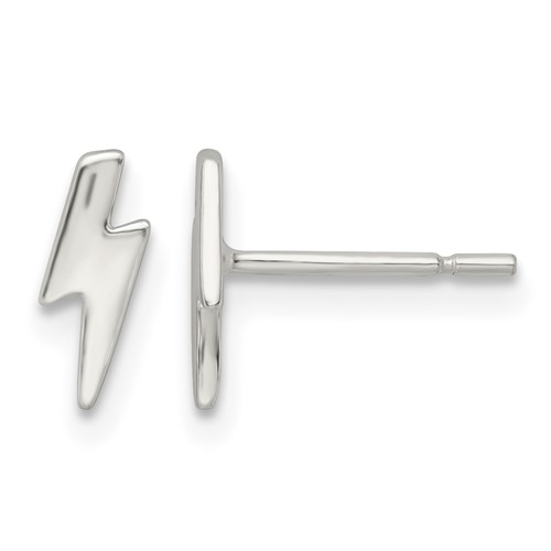 Sterling Silver Polished Tiny Lightning Post Earrings