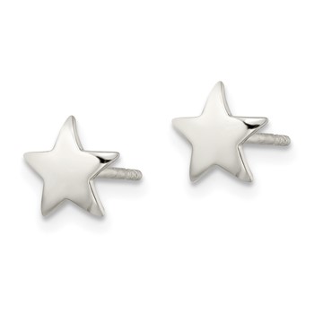 Sterling Silver Polished Star Post Earrings — alternate view