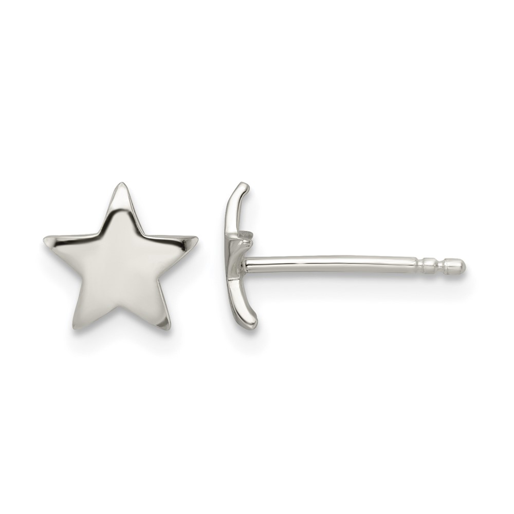 Sterling Silver Polished Star Post Earrings