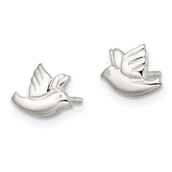 Sterling Silver Polished Dove Post Earrings — alternate view