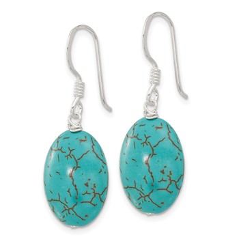 Sterling Silver Recon. Magnesite Dangle Shepherd Hook Earrings — alternate view