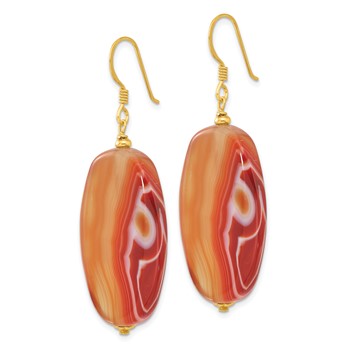 Sterling Silver Gold-plated Red Sardonyx Dangle Earrings — alternate view