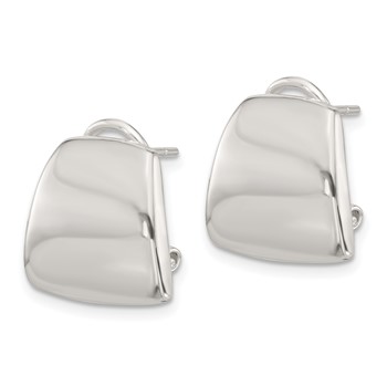 Sterling Silver Polished Omega Back Earrings — alternate view