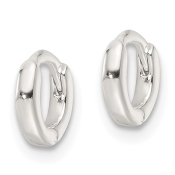 Sterling Silver Polished 8.2x1.6mm Round Hinged Hoop Earrings — alternate view