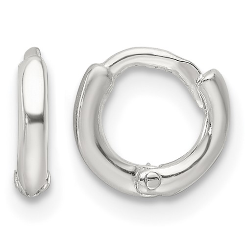 Sterling Silver Polished Hinged Hoop Earrings