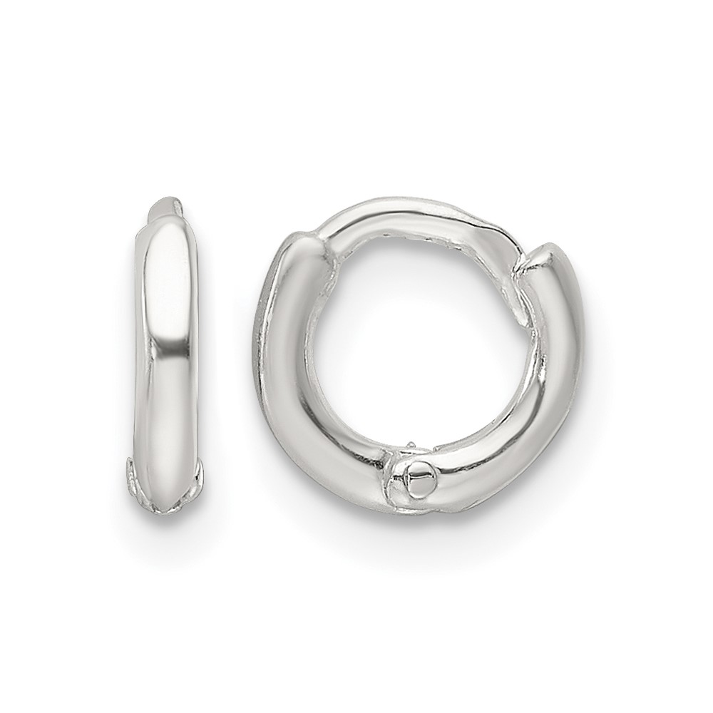 Sterling Silver Polished Hinged Hoop Earrings