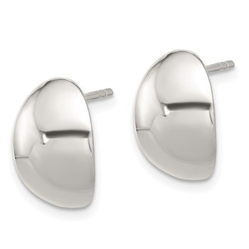Sterling Silver Polished Curved C-Shape Post Earrings — alternate view