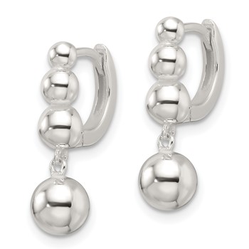 Sterling Silver E-Coating Beaded Dangle Earrings — alternate view