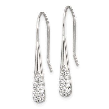 Sterling Silver Polished CZ Drop Dangle Earrings — alternate view