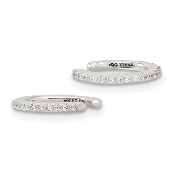 Sterling Silver E-Coating Polished CZ Pair of 2 Cuff Earrings — alternate view
