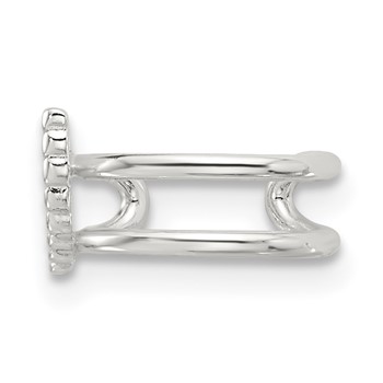 Sterling Silver E-coated Polished & Textured Wing Single Cuff Earring — alternate view