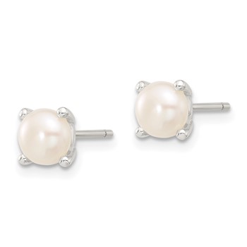 Sterling Silver E-Coating 6mm FWC Pearl Post Earrings — alternate view