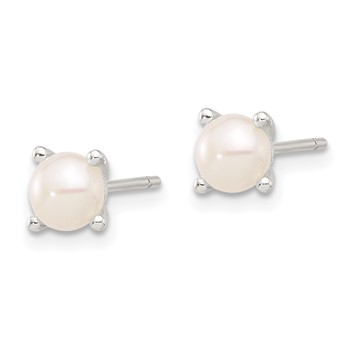 Sterling Silver E-Coating 5mm FWC Pearl Post Earrings — alternate view