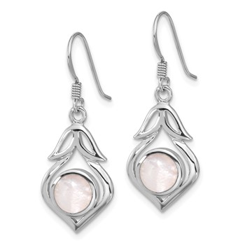 Sterling Silver RH-plated Polished Fancy Mother of Pearl Dangle Earrings — alternate view