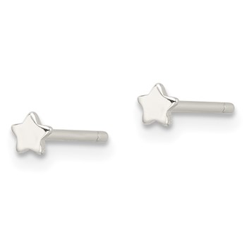 Sterling Silver E-Coating Star Post Earrings — alternate view