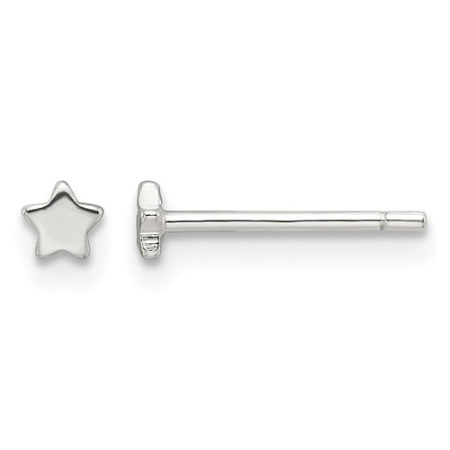 Sterling Silver E-Coating Star Post Earrings