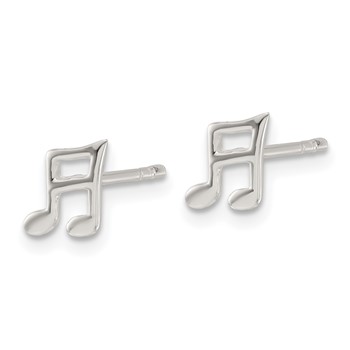 Sterling Silver E-coated Music Note Post Earrings — alternate view