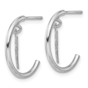 Sterling Silver RH-plated Polished Wings Dangle Post C-Hoop Earrings — alternate view