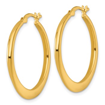Sterling Silver Gold-tone Polished 30.0mm Tapered Round Hoop Earrings — alternate view