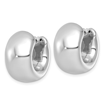 Sterling Silver Rhodium-plated Polished 12.00mm x 20mm Hollow Hoop Earrings — alternate view