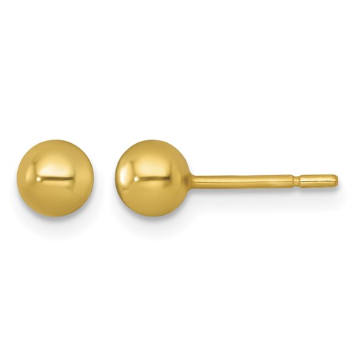 Sterling Silver Gold-tone Polished 4.75mm Ball Post Earrings