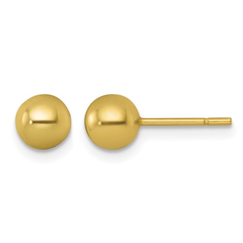 Sterling Silver Gold-tone Polished 5.75mm Ball Post Earrings