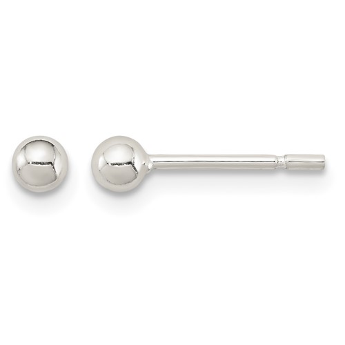 Sterling Silver Polished 3mm Ball Earrings