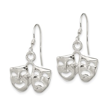 Sterling Silver Comedy/Tragedy Earrings — alternate view