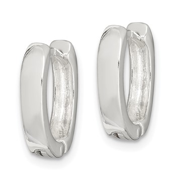 Sterling Silver Oval Hinged Hoop Earrings — alternate view