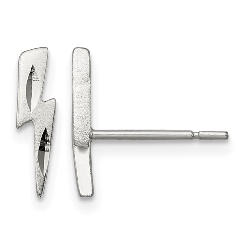 Sterling Silver Lightning Bolt Post Earrings